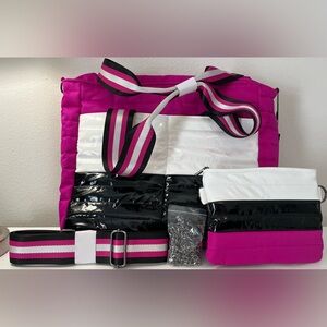 THINK ROYLN Pink and Black Bag Set